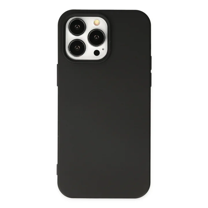 Mey İthalat®   iPhone 15 Pro Kılıf Nano içi Kadife Silikon - Siyah
