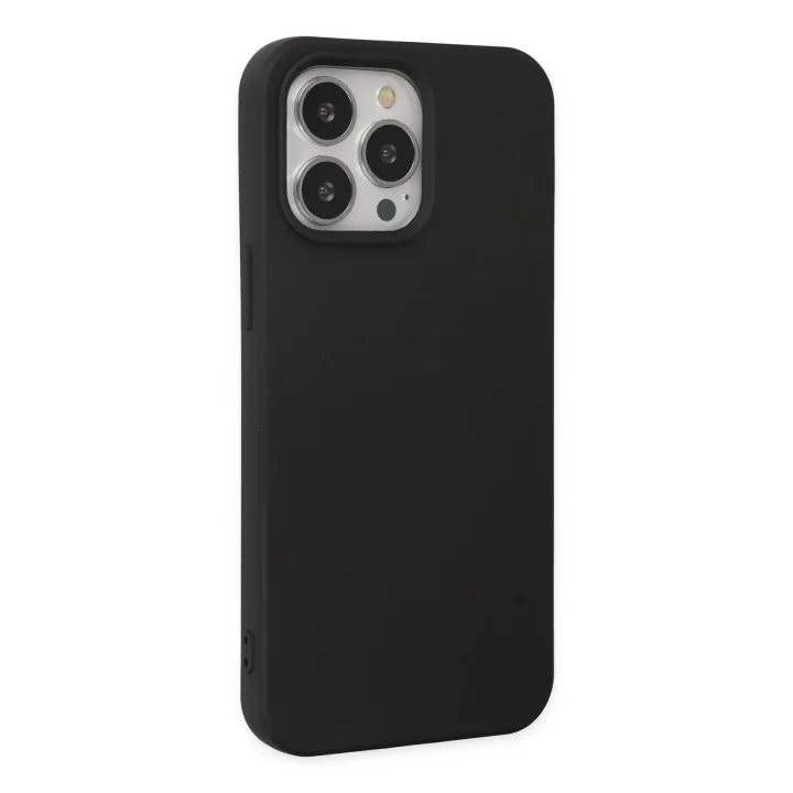 Mey İthalat®   iPhone 15 Pro Kılıf Nano içi Kadife Silikon - Siyah