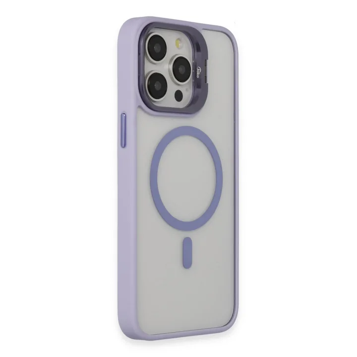 Mey İthalat®  iPhone 15 Pro Kılıf Roblox Lens Magsafe Standlı Kapak - Lila