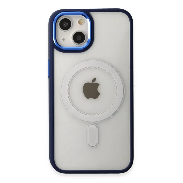 Mey İthalat®   iPhone 15 Pro Kılıf Room Magneticsafe Silikon - Lacivert