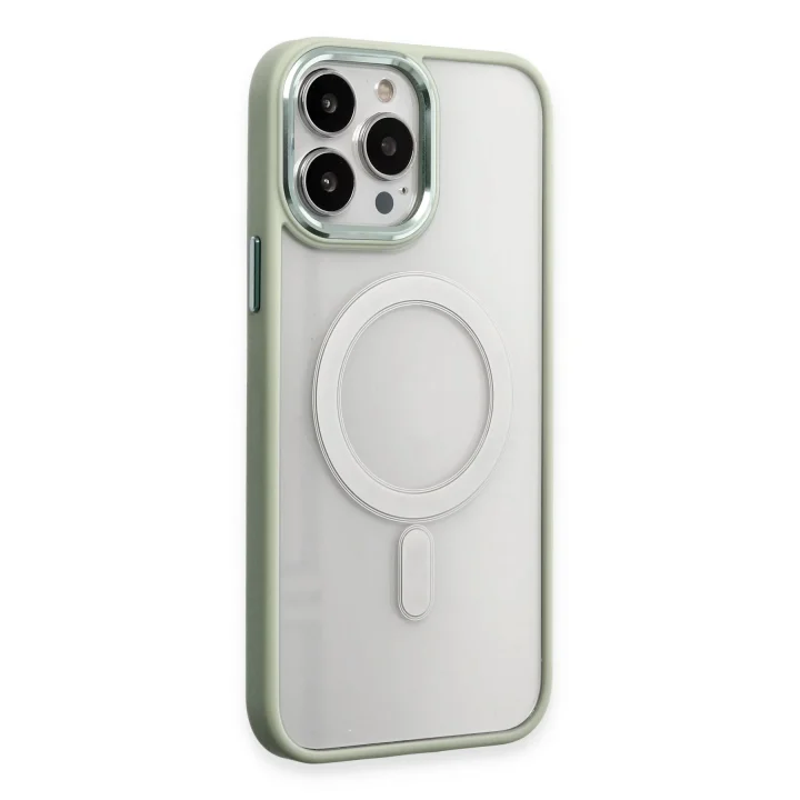 Mey İthalat®   iPhone 15 Pro Kılıf Room Magneticsafe Silikon - Su Yeşili