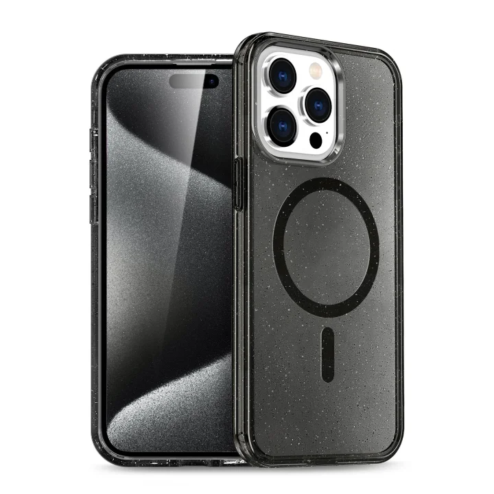 Mey İthalat®   iPhone 15 Pro Kılıf Star Magsafe Kapak - Siyah
