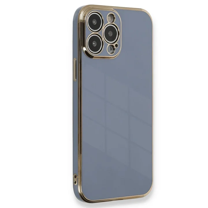 Mey İthalat®  iPhone 15 Pro Kılıf Volet Silikon - Mavi