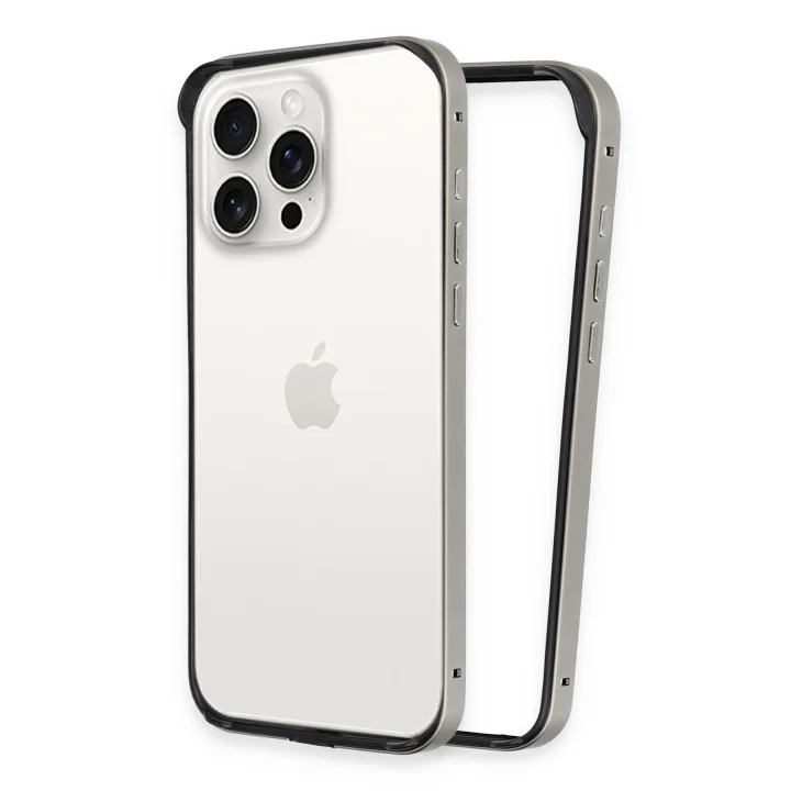 Mey İthalat®  iPhone 15 Pro Land Bumper Koruma Kapak - Titan Gri