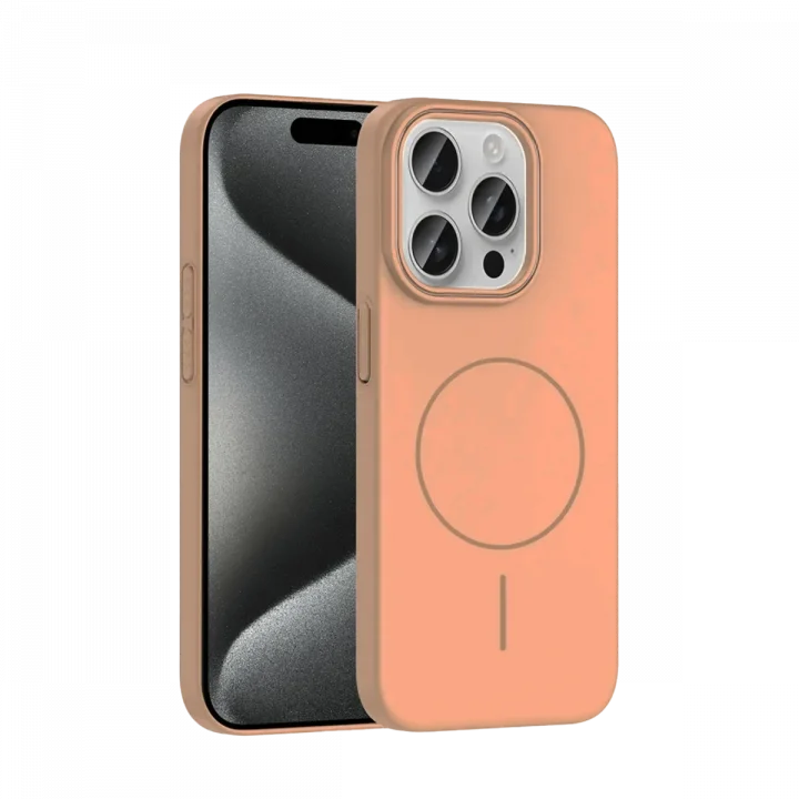 Mey İthalat®  iPhone 15 Pro Max Broş Magsafe Kapak - Çöl Titanyum