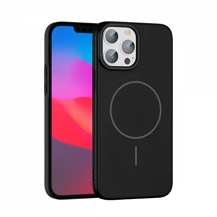 Mey İthalat®  iPhone 15 Pro Max Broş Magsafe Kapak - Siyah
