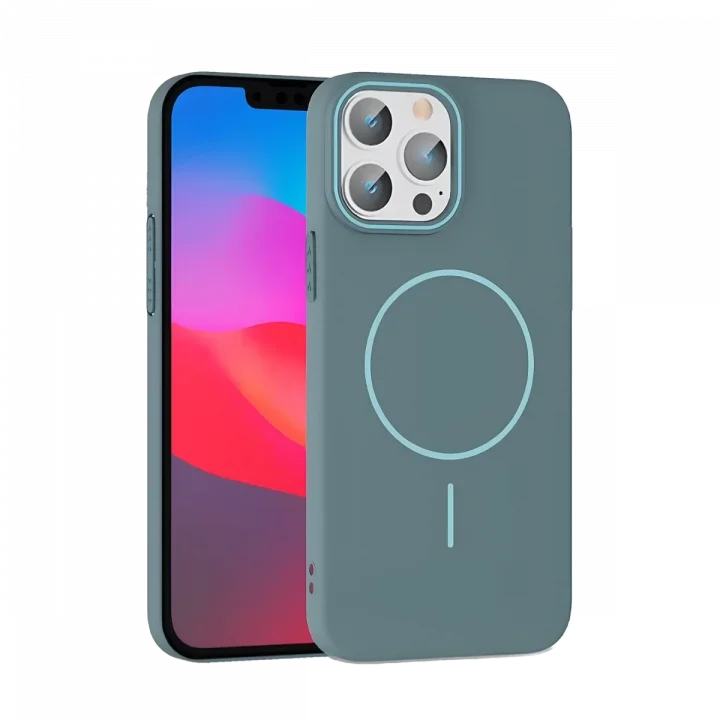 Mey İthalat®  iPhone 15 Pro Max Broş Magsafe Kapak - Turkuaz