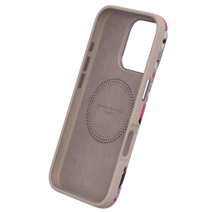 Mey İthalat®  iPhone 15 Pro Max Flower Series Magsafe Kapak - Siyah