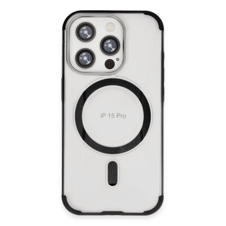 Mey İthalat®   iPhone 15 Pro Max Hilton Magsafe Kapak - Siyah