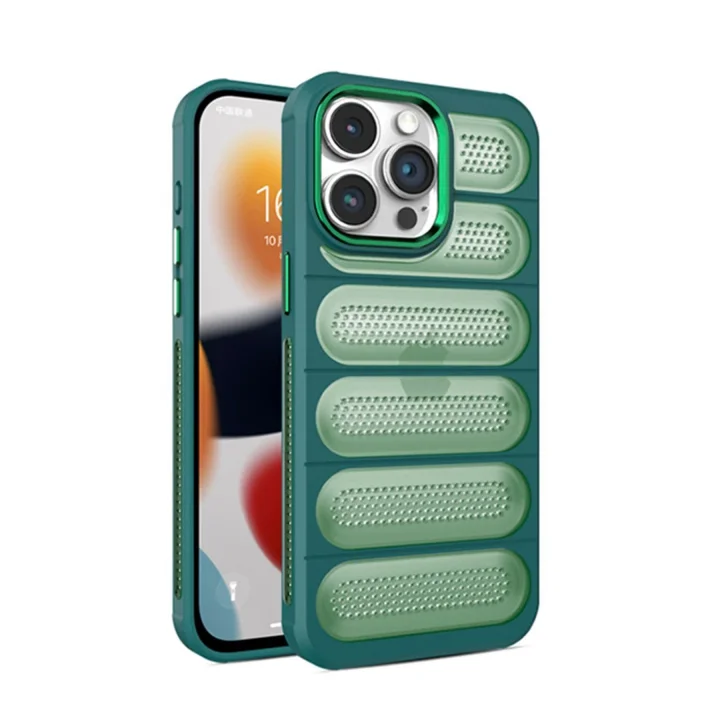 Mey İthalat®   iPhone 15 Pro Max Kılıf Airmax Silikon Kapak - Koyu Yeşil