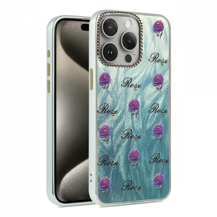 Mey İthalat®  iPhone 15 Pro Max Kılıf Blade Aynalı Desenli Kapak - Desen 9