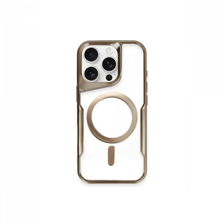 Mey İthalat®   iPhone 15 Pro Max Kılıf Boyi Magsafe Silikon Kapak - Kahverengi