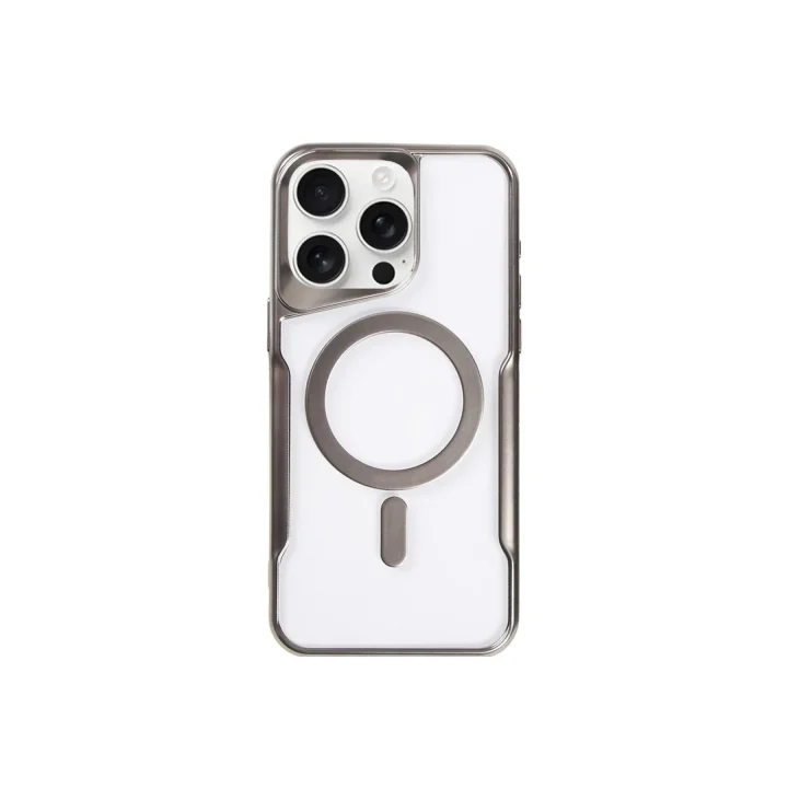 Mey İthalat®   iPhone 15 Pro Max Kılıf Boyi Magsafe Silikon Kapak - Titan Gri
