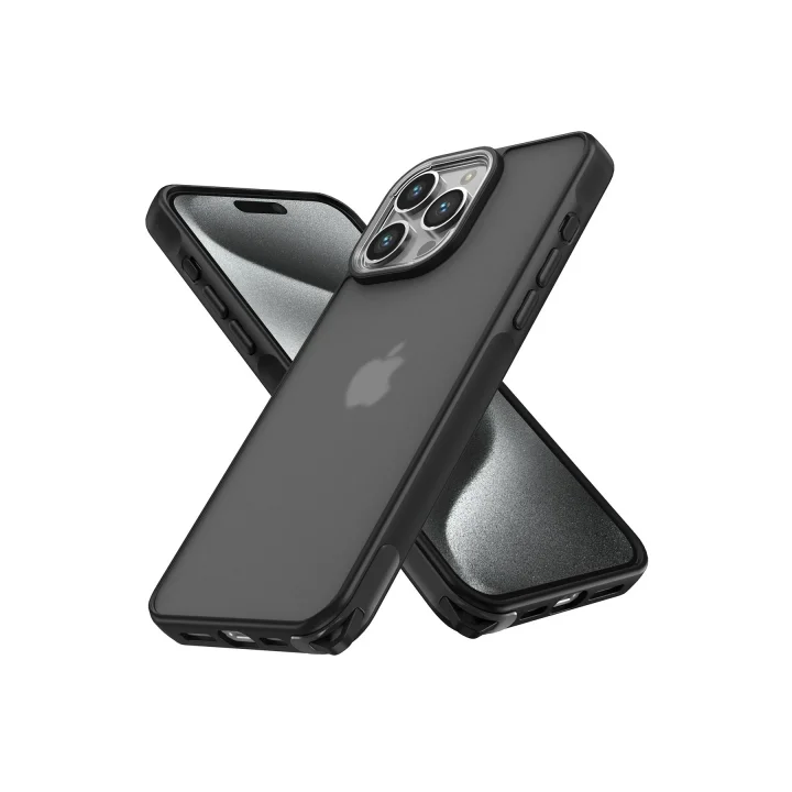 Mey İthalat®   iPhone 15 Pro Max Kılıf Elegant Kapak - Siyah