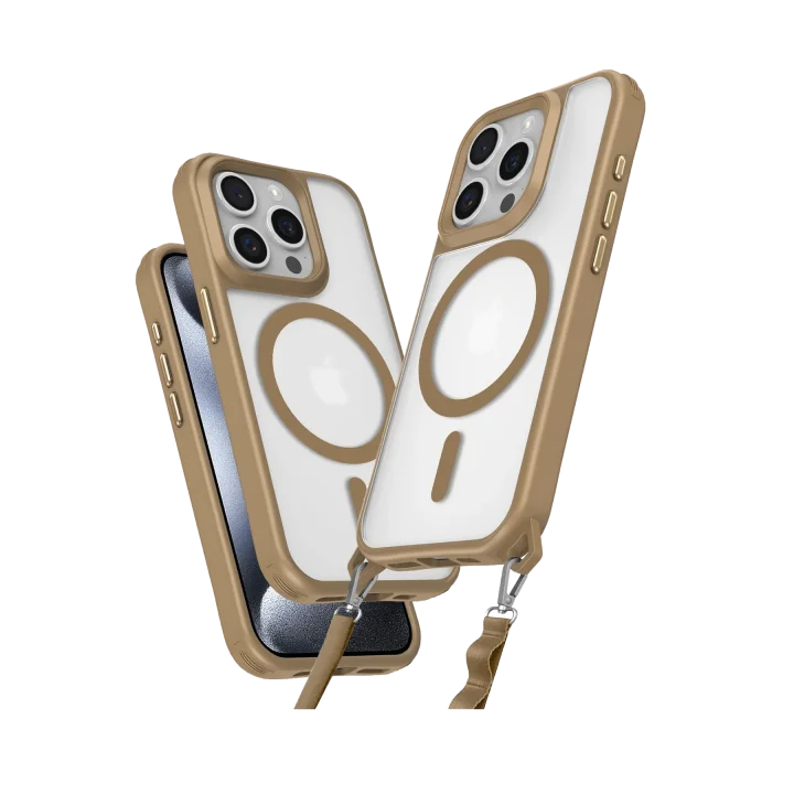 Mey İthalat®  iPhone 15 Pro Max Kılıf Enka Magsafe Silikon Kılıf - Desert