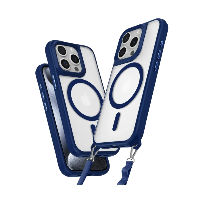 Mey İthalat®  iPhone 15 Pro Max Kılıf Enka Magsafe Silikon Kılıf - Lacivert