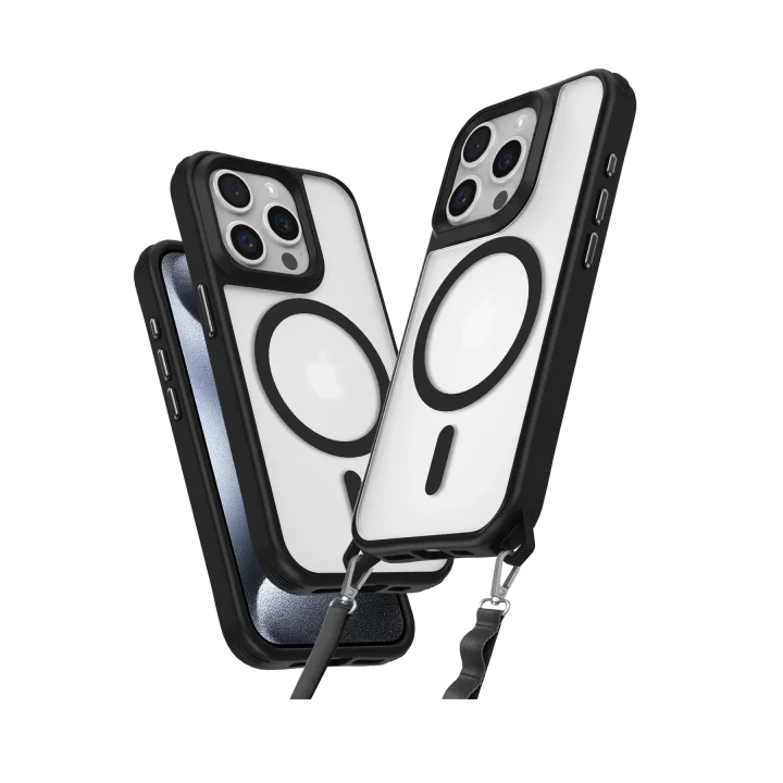 Mey İthalat®  iPhone 15 Pro Max Kılıf Enka Magsafe Silikon Kılıf - Siyah