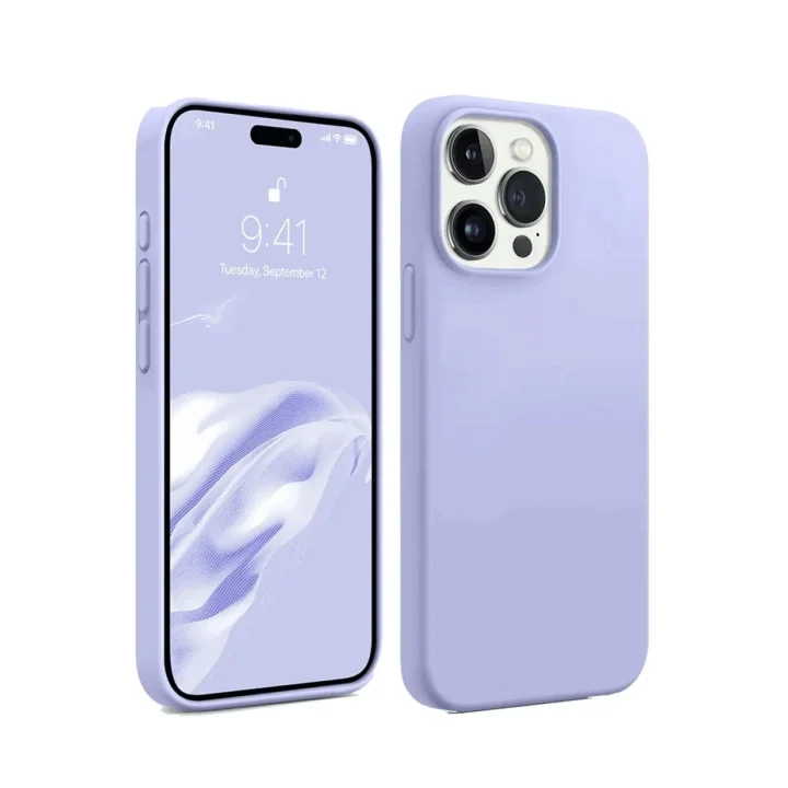 Mey İthalat®  iPhone 15 Pro Max Kılıf First Silikon - Lila