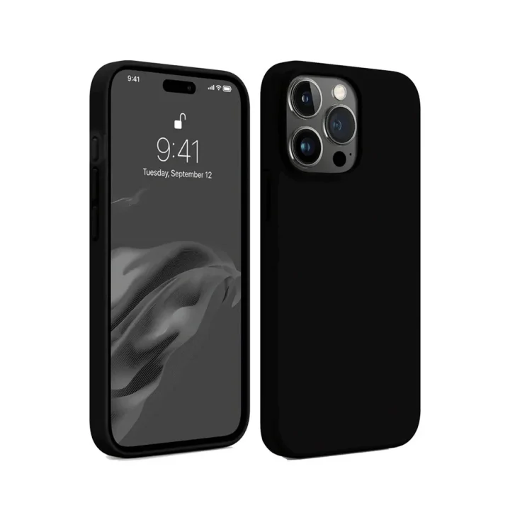 Mey İthalat®  iPhone 15 Pro Max Kılıf First Silikon - Siyah