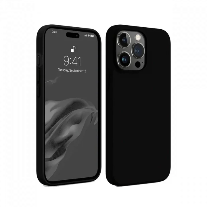 Mey İthalat®  iPhone 15 Pro Max Kılıf First Silikon - Siyah