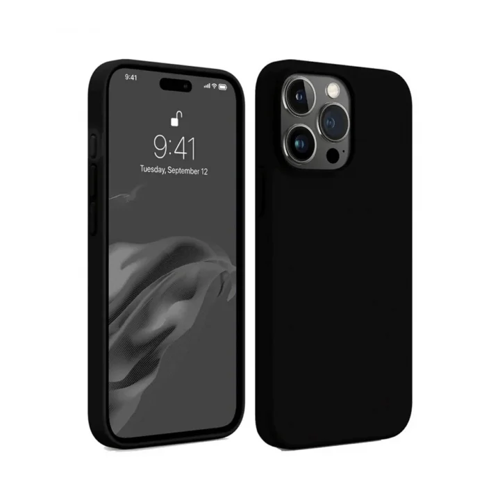 Mey İthalat®  iPhone 15 Pro Max Kılıf First Silikon - Siyah