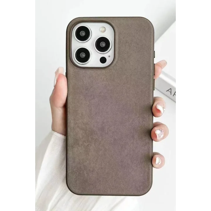 Mey İthalat®  iPhone 15 Pro Max Kılıf Karen Magsafe Kapak - Kahverengi