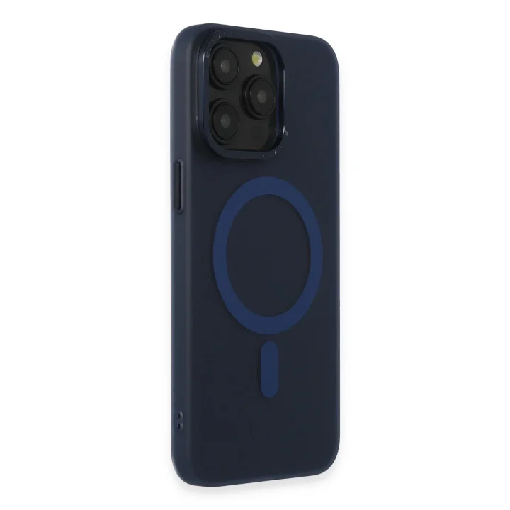 Mey İthalat®  iPhone 15 Pro Max Kılıf Lodos Magneticsafe Mat Kapak - Mavi