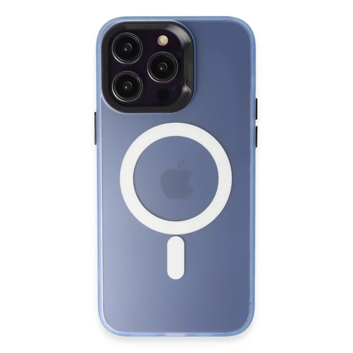 Mey İthalat®  iPhone 15 Pro Max Kılıf Mateks Magsafe Kapak - Sierra Blue