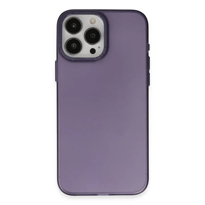 Mey İthalat®  iPhone 15 Pro Max Kılıf Modos Metal Kapak - Derin Mor