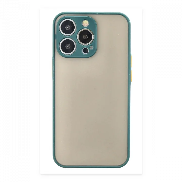 Mey İthalat®  iPhone 15 Pro Max Kılıf Montreal Silikon Kapak - Yeşil