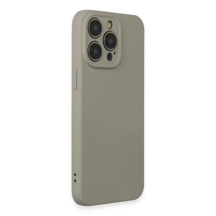 Mey İthalat®   iPhone 15 Pro Max Kılıf Nano içi Kadife Silikon - Beyaz Titanyum