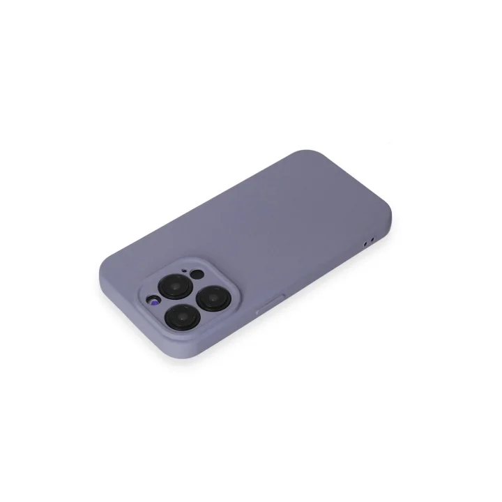 Mey İthalat®  iPhone 15 Pro Max Kılıf Nano içi Kadife Silikon - Lila