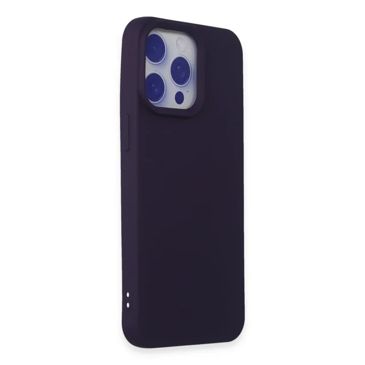 Mey İthalat®  iPhone 15 Pro Max Kılıf Nano içi Kadife Silikon - Mor