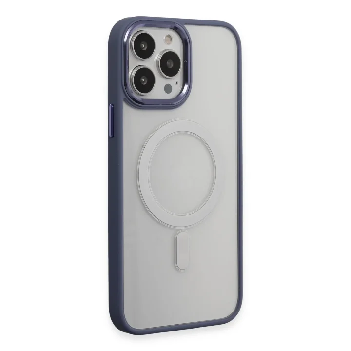 Mey İthalat®   iPhone 15 Pro Max Kılıf Room Magneticsafe Silikon - Sierra Blue