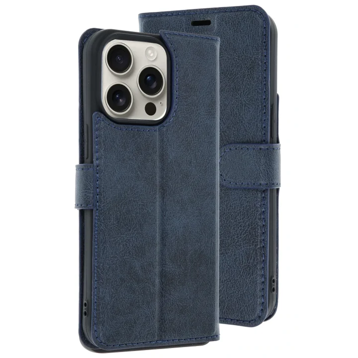 Mey İthalat®  iPhone 15 Pro Max Kılıf Trend S Plus Kapaklı Kılıf - Lacivert