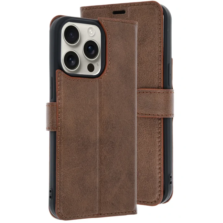 Mey İthalat®  iPhone 15 Pro Max Kılıf Trend S Plus Kapaklı Kılıf - Taba