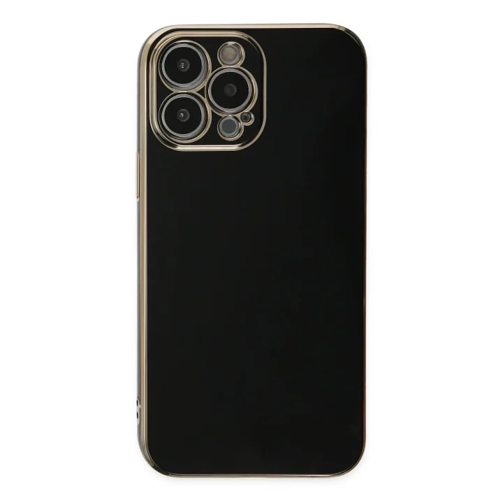 Mey İthalat®   iPhone 15 Pro Max Kılıf Volet Silikon - Siyah