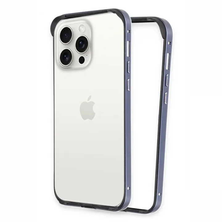 Mey İthalat®  iPhone 15 Pro Max Land Bumper Koruma Kapak - Lacivert