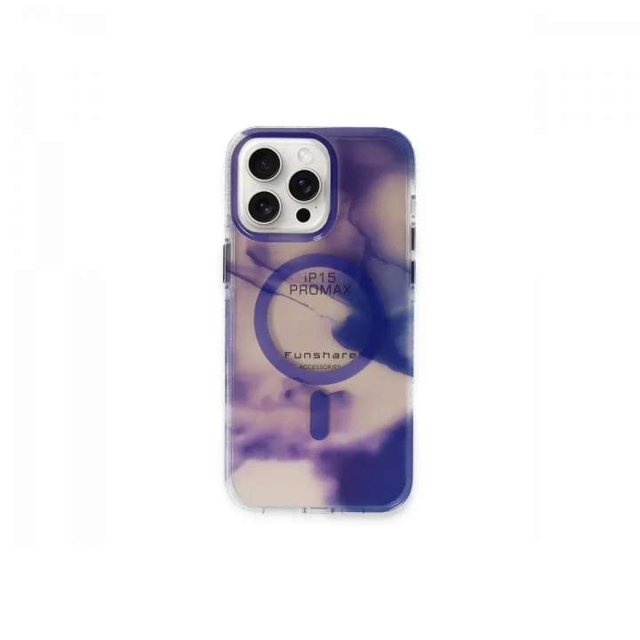 Mey İthalat®  iPhone 15 Pro Max Phantom Magsafe Kapak - Mor