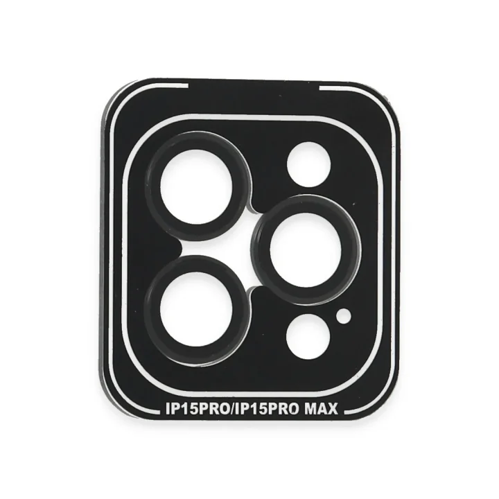 Mey İthalat®  iPhone 15 Pro Max PVD Metal Kamera Lens - Siyah