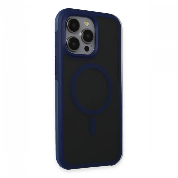 Mey İthalat®  iPhone 15 Pro Max Toras Airbag Magsafe Kapak - Lacivert