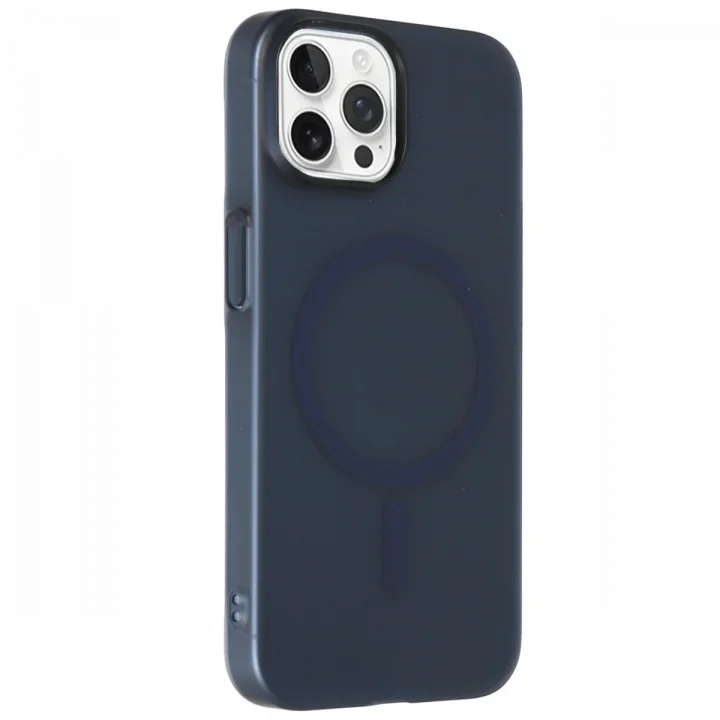 Mey İthalat®  iPhone 15 Pro Max Tuna PC Slim Magsafe Kapak - Lacivert