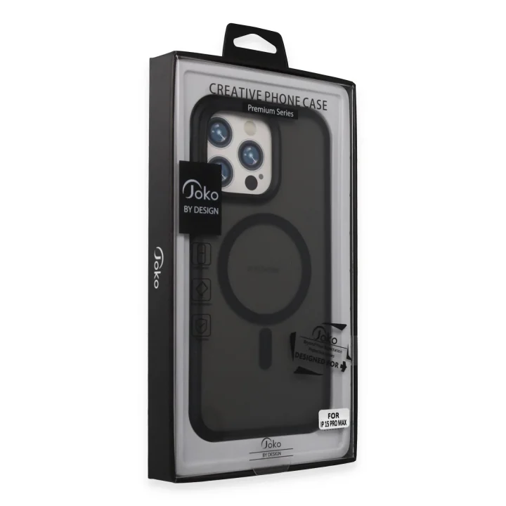 Mey İthalat®  iPhone 15 Pro Toras Airbag Magsafe Kapak - Siyah