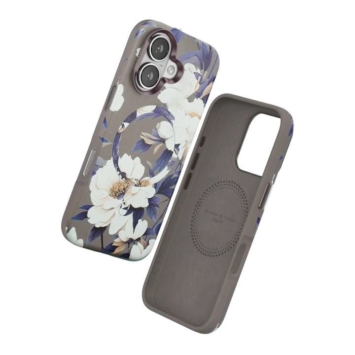Mey İthalat®  iPhone 16 Flower Series Magsafe Kapak - Gri