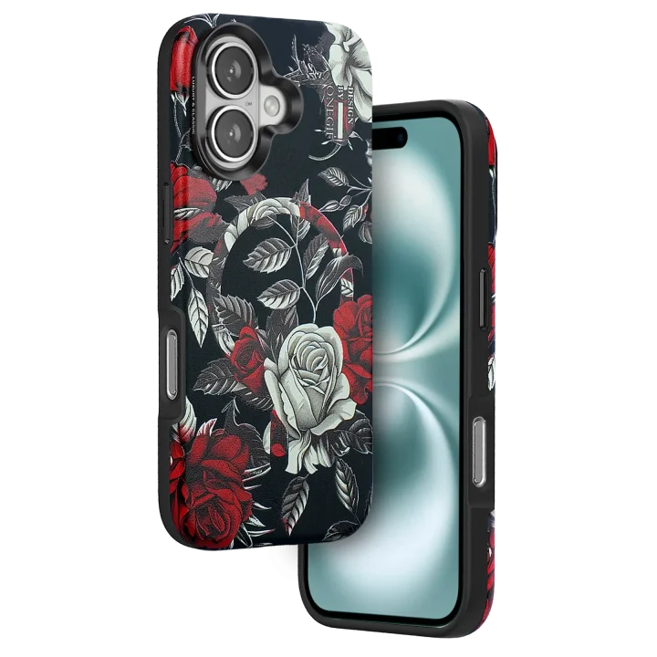 Mey İthalat®  iPhone 16 Flower Series Magsafe Kapak - Siyah