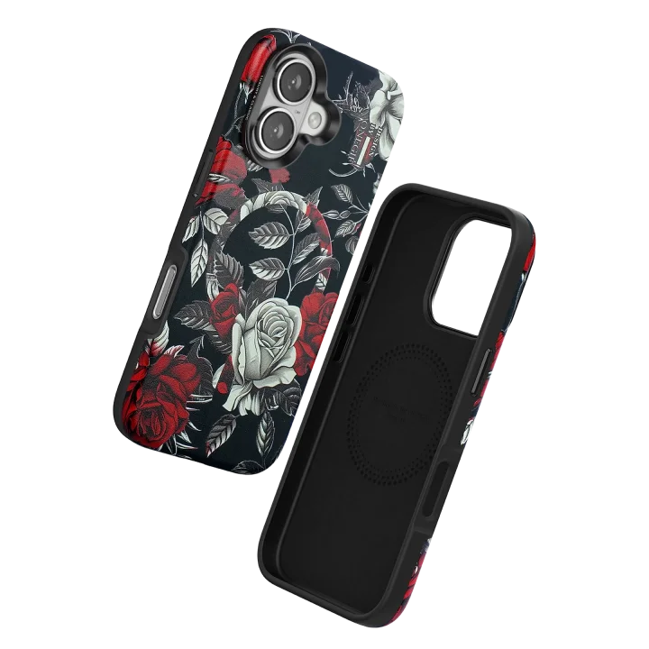 Mey İthalat®  iPhone 16 Flower Series Magsafe Kapak - Siyah