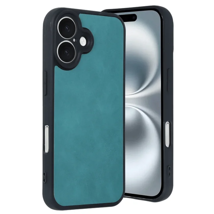 Mey İthalat®  iPhone 16 Kılıf Aras Deri Kapak - Açık Yeşil