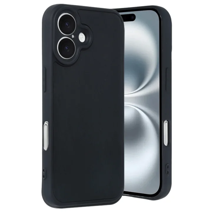 Mey İthalat®   iPhone 16 Kılıf Aras Deri Kapak - Siyah