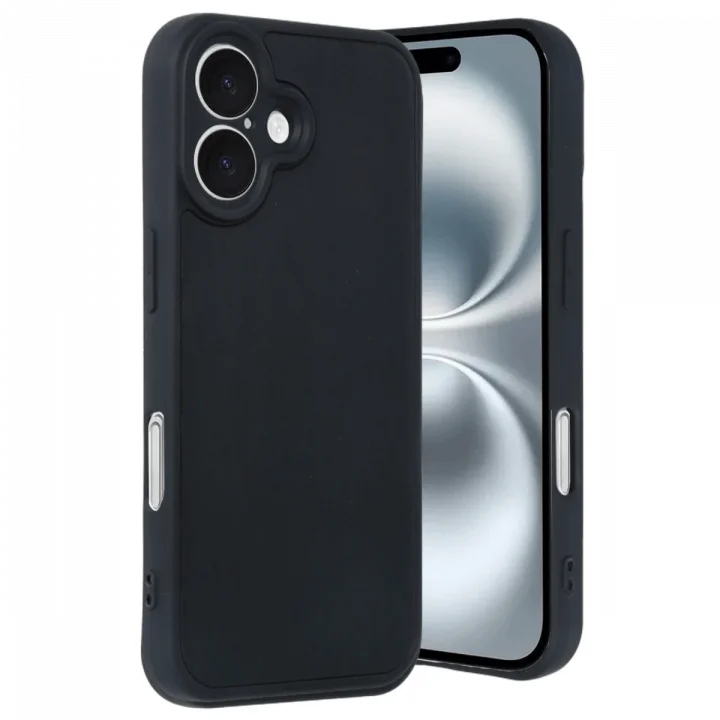 Mey İthalat®   iPhone 16 Kılıf Aras Deri Kapak - Siyah