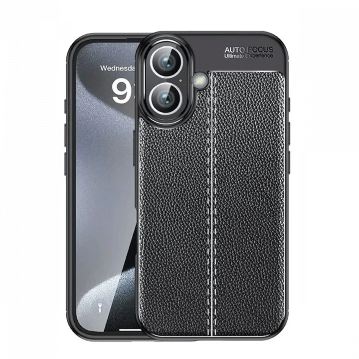 Mey İthalat®   iPhone 16 Kılıf Auto Focus Kapak - Siyah
